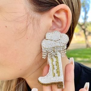 Brand New Cowboy Boots Beaded Earrings